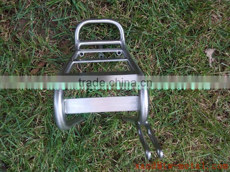 titanium bicycle front rack with handing brush finished