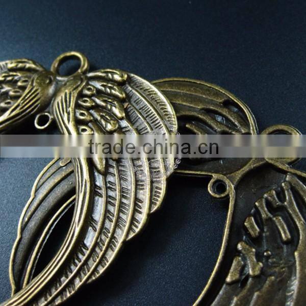 69*74mm vintage style antiqued bronze eagle wings DIY pendant charm supplies findings 1810423