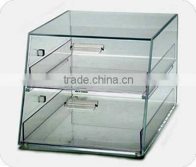 2 layers clear acrylic cake tray bread display rack