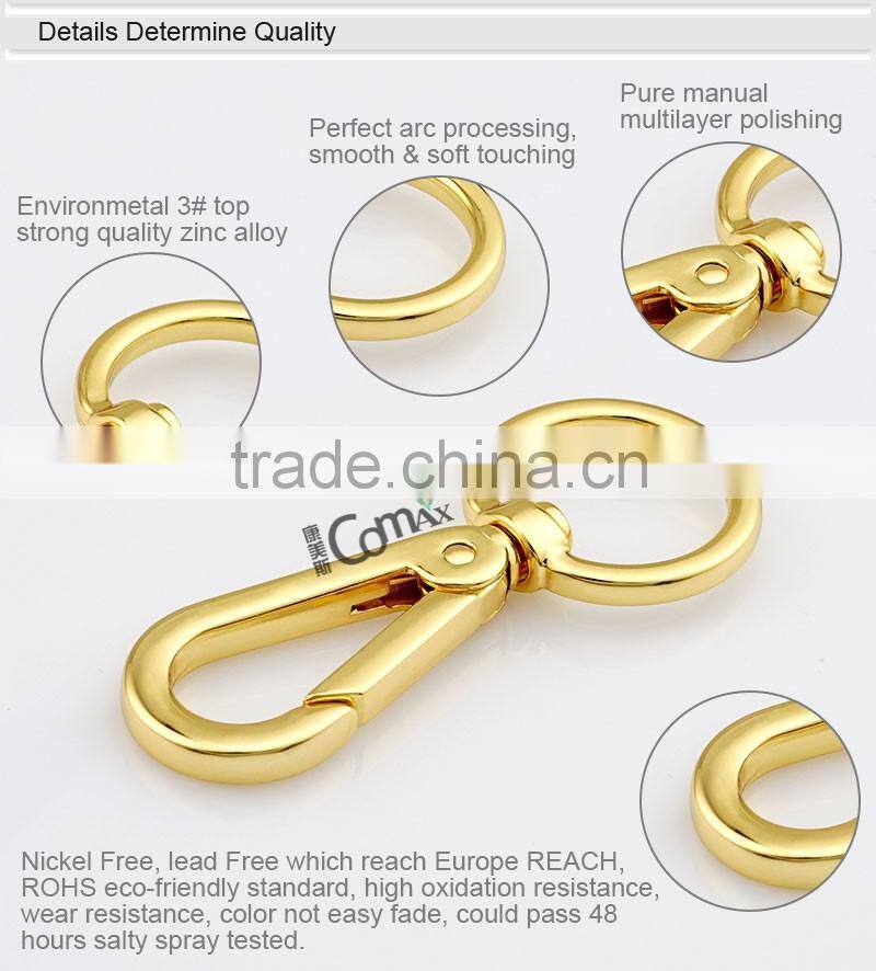 Zinc Metal Gold Swivel Trigger Clips Snap Hook For Handbag Accessories