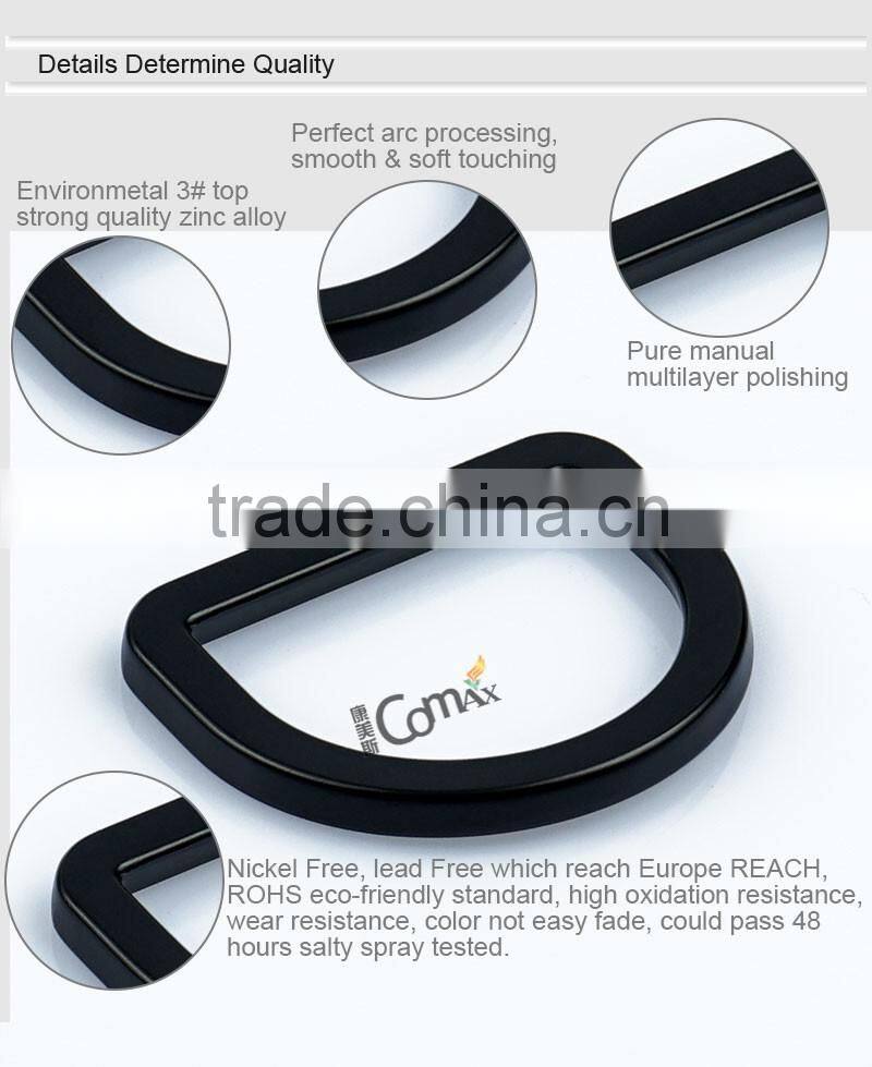 High End Gunmetal Metal D Ring