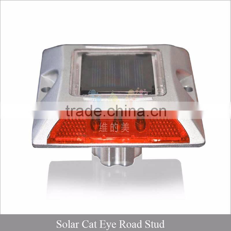 Square aluminum red Epistar LED cat eye reflector solar LED road stud