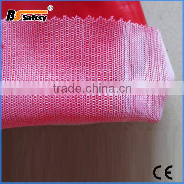 BSSAFETY oil resistant red pvc gloves from gaomi china