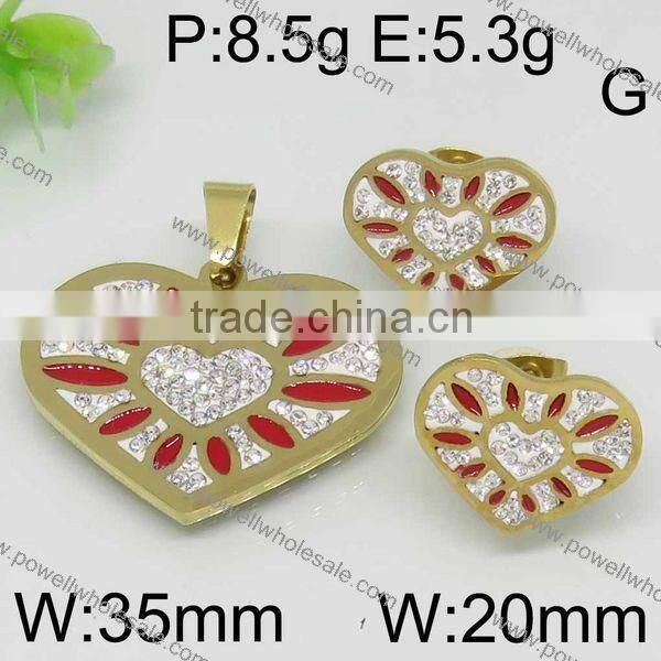 Powell wholesale fashion jewelry set gold color popular china suppliers