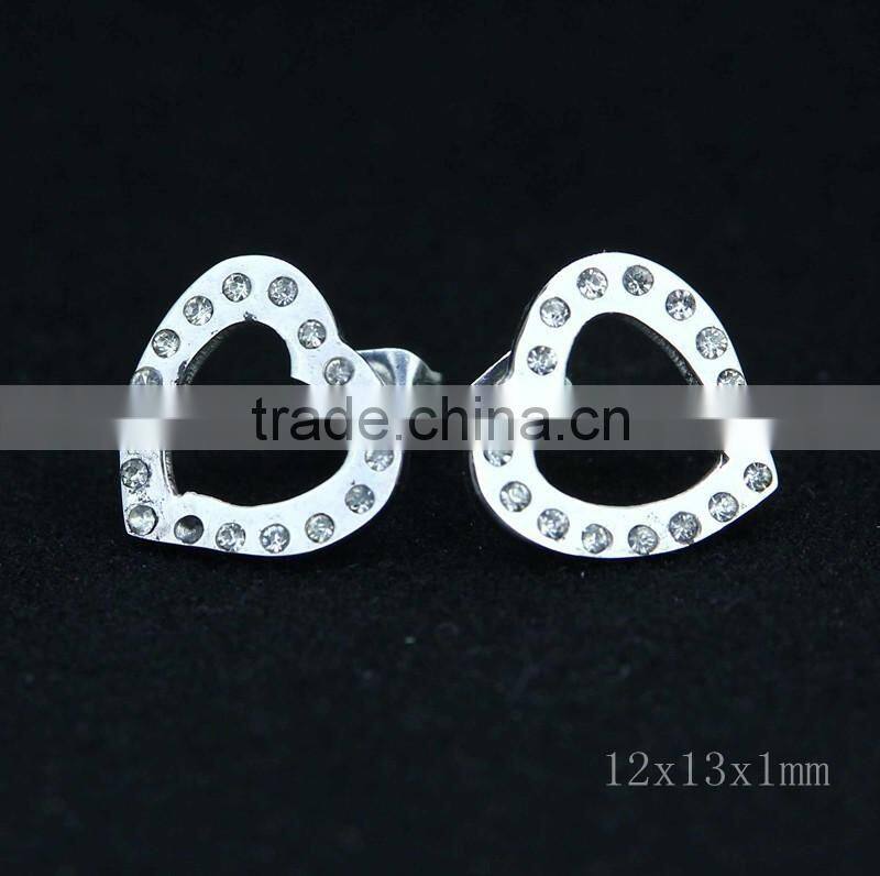 heart shape stud earrings women hot selling high quality