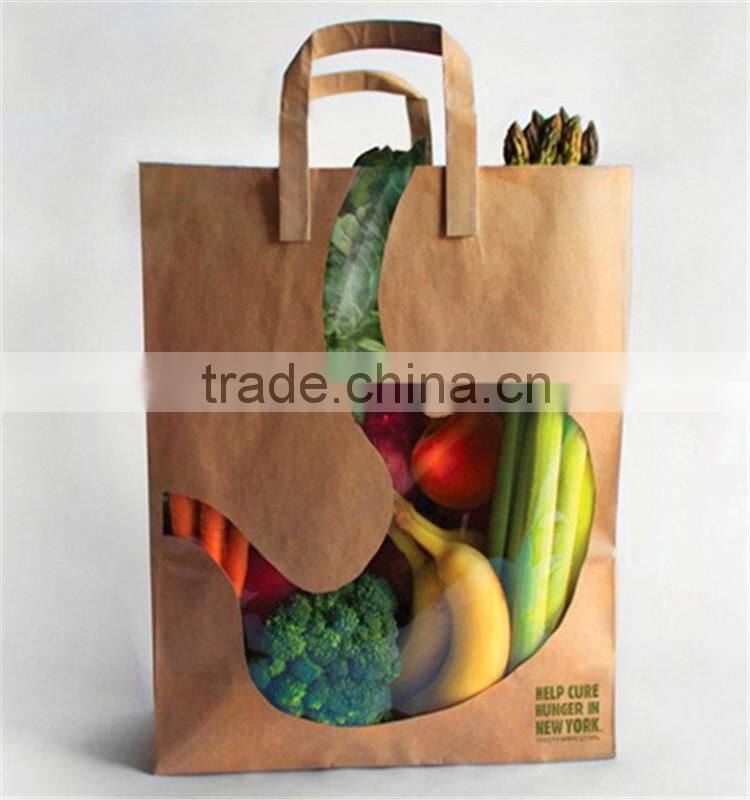 Quality handmade kraft paper bag with clear window