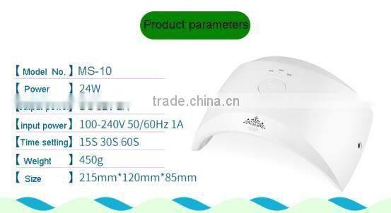 2016 newest best selling double light source 365+405nm hand sensor 24W sunuv led nail lamp