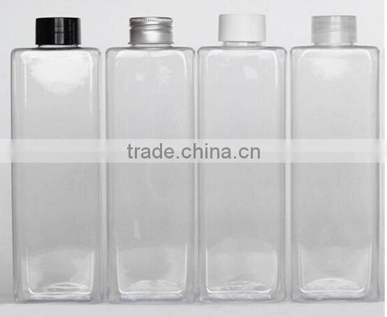 500ml plastic PET square shampoo bottle for cosmetic