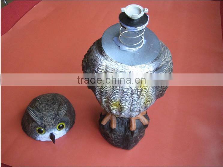 OEM Blow Molding Plastic PE Elbow Owl Garden Tool ,18"Garden Owl Huntting Decoy