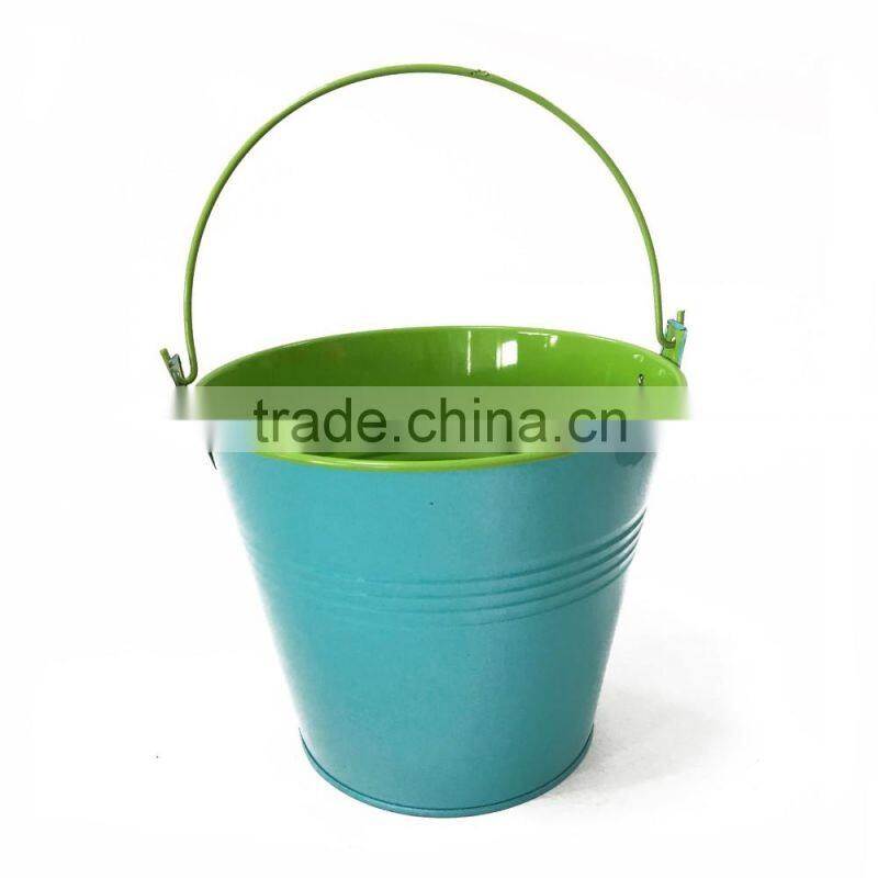 colored metal pail, colored tin pail for paint