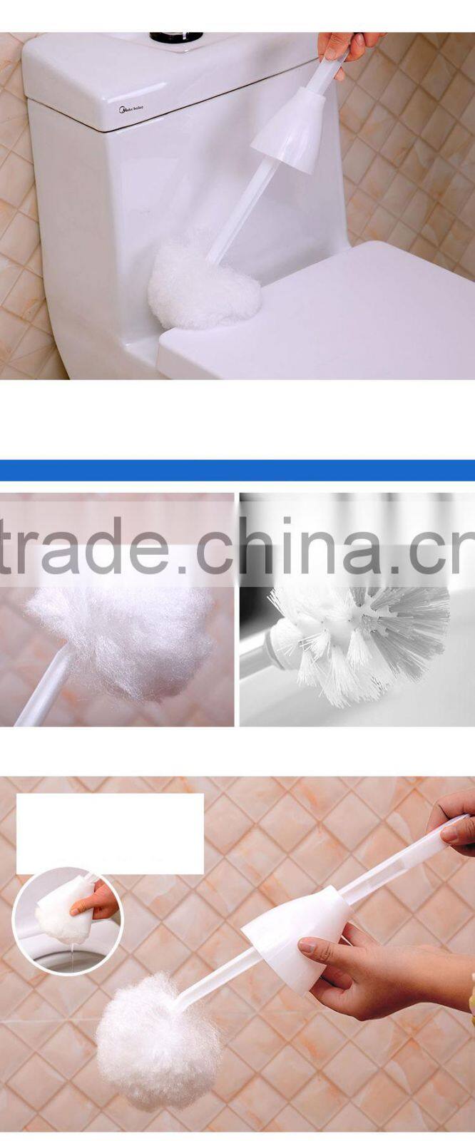Eco-Friendly Cheap Home Bathroom Plastic Toilet Bowl Cleaning Brush and Caddy Brush Holder Set