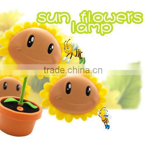 creative rechargeable Sunflower shaped LED table lamp