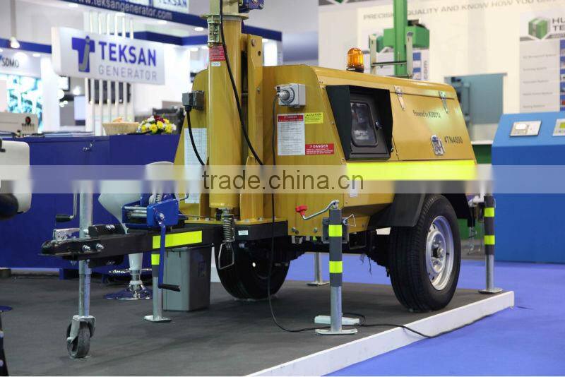 Water cooled diesel trailer light tower generator