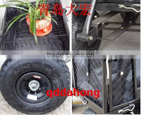 foldable garden mesh cart with 4 wheels