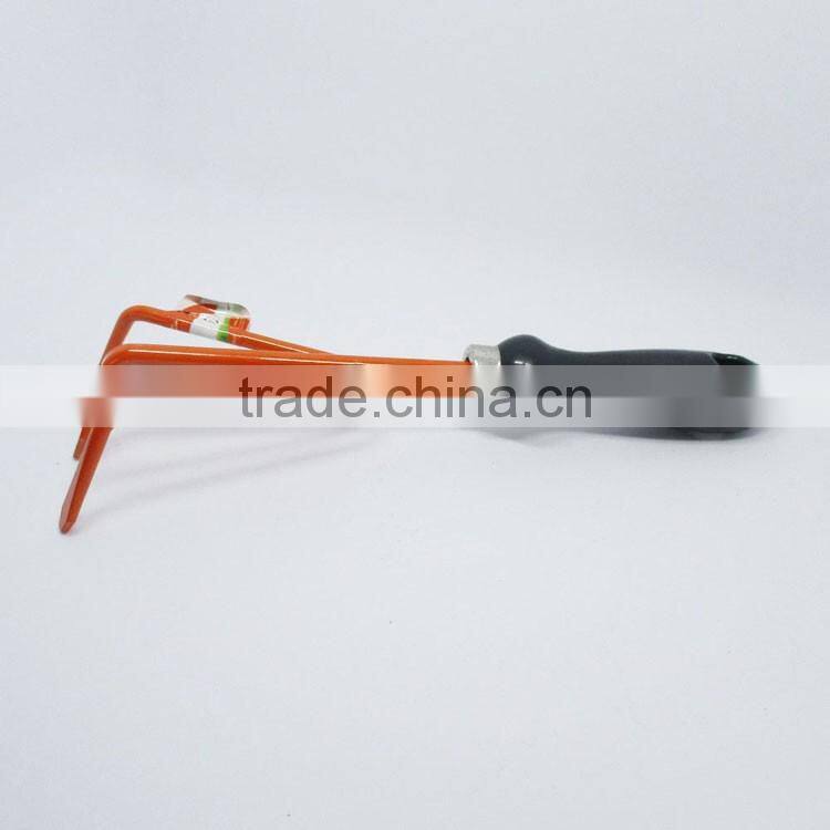 3 teeth rake for garden metal meterial blade mini trowel rake with plastic handle