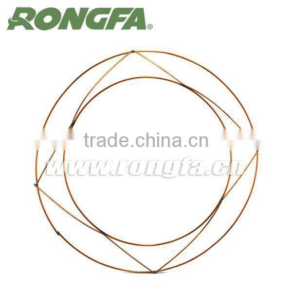 copper coated 2 coils decorative wire wreath frame