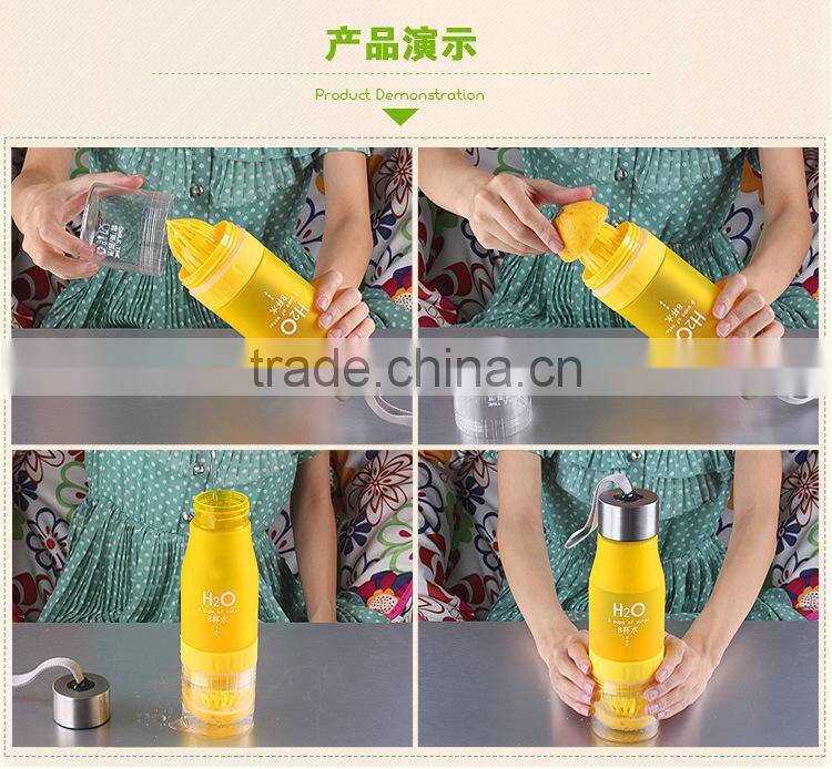 stock! h20 8 cups of water lemon bottle 600-700ML H2O colored lemon bottle with heapest price, low moq, paypal acceptable