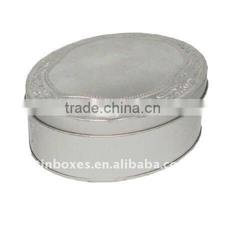 wholesale oval embossing lid tea tin can