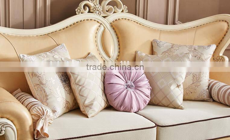 Concise peachblossom carving leather sofa set