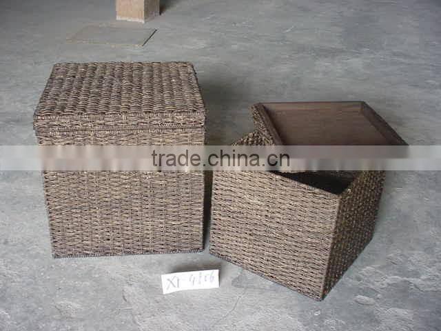 Water hyacinth baskets, rectangular water hyacinth basket with cutting handle