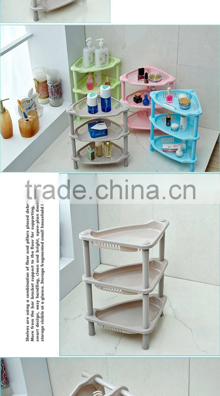 N504 3 Tiers Homeware Diaplay Plastic Storage Holder Bathroom Corner Rack Household Accessories