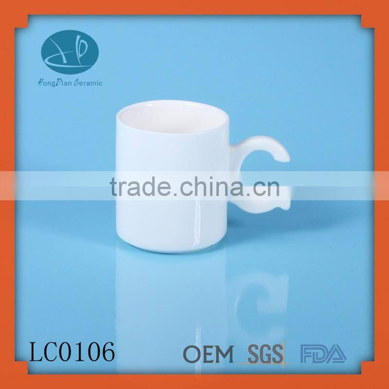 Espresso Cup,popular espresso cup with letter handle, ceramic stoneware beer mug with embossed letters