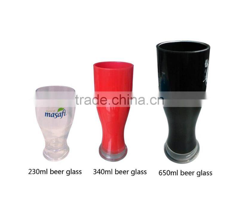 Clear Pilsner Beer Glasses, Acrylic beer glass, classical 500ml beer glasses