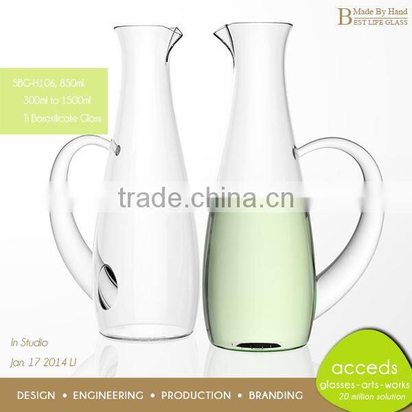 Heat Resistant Handcrafted Pyrex Water Glass Pitcher Wholesale