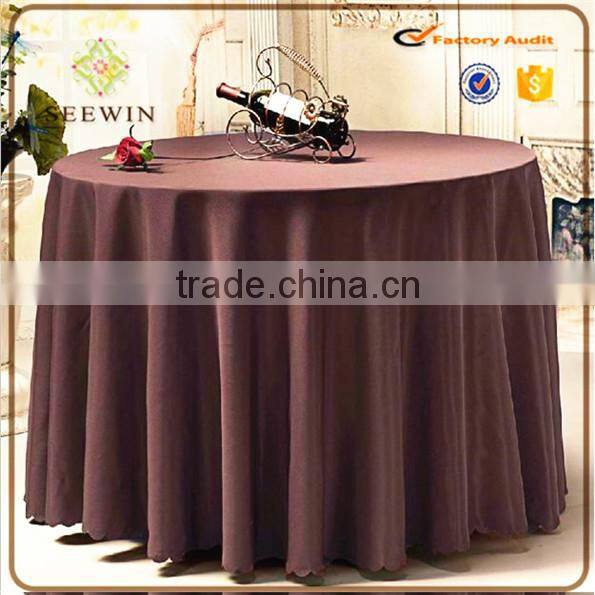 cheap elegant polyester fabric washable round fitted size vinyl tablecloth