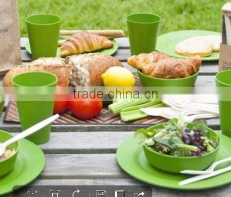 bio outdoor picnic bamboo fiber tableware set