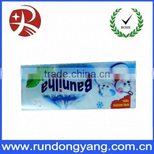 Top quality frozen ice cream popsicle bags with back sealed