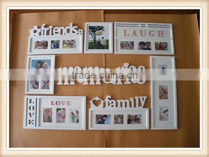 Wooden Antique Photo Frameswiht Funny Face Photo Frame White Color