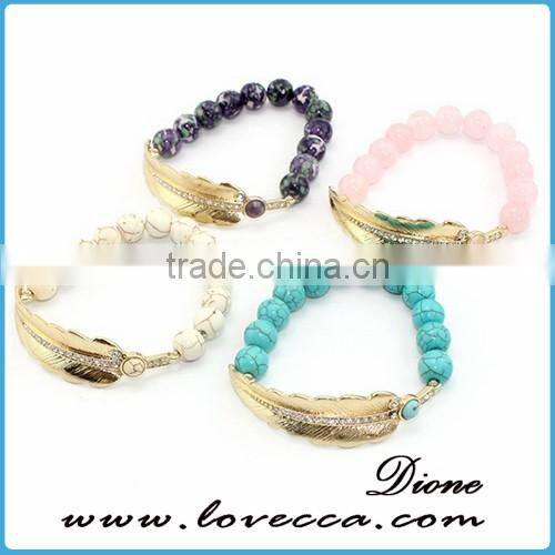Guangzhou wholesale fashion jewelry synthetic turquoise gemstone stone bead bracelet