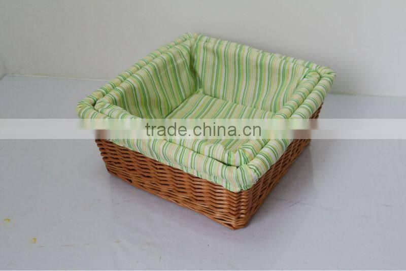 2013 HOT!!! naturel wicker basket with wood handlers