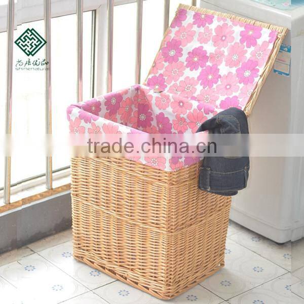 Homes and Garden used Hand-Woven Willow cotton laundry basket liner