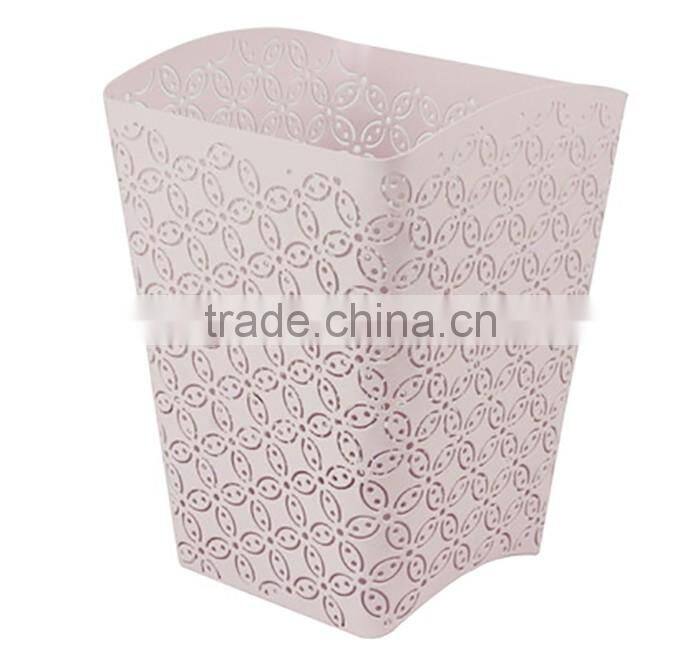 Arc-shape Metal Punched Decorative Trash Can For Home/Office