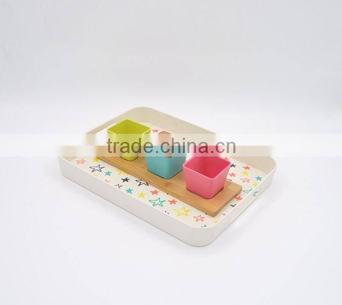 Hot-sell Eco Bamboo Fiber Big Print Tray