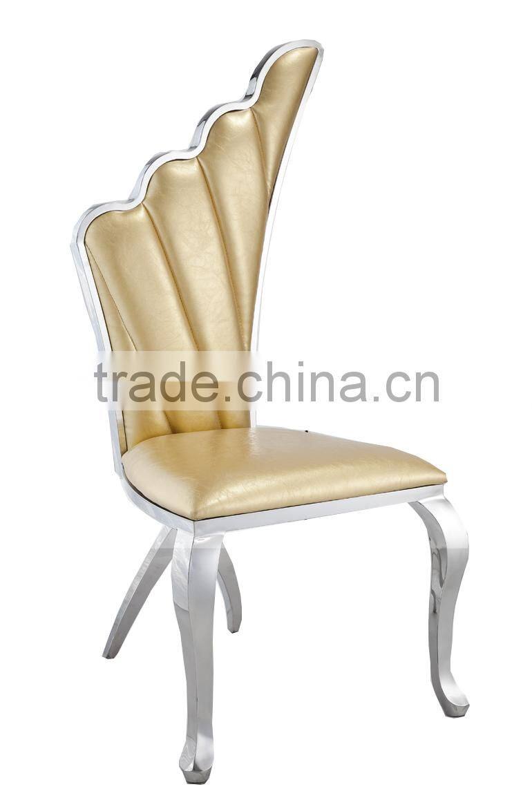 B8069 angel wing white leather recliner dining chair