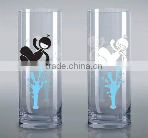 custom made tall color changing glass mug for drinking