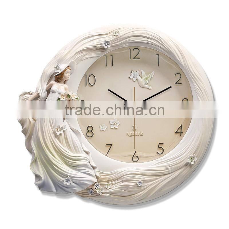 M0028 Momoda Living room dining room Creative fancy elegant 3D tree wall clock quartz home decoration gold silver art wall clock