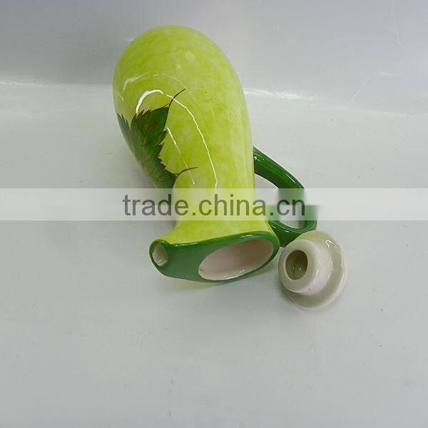 Novel design handpainted ceramic oil vinegar bottle