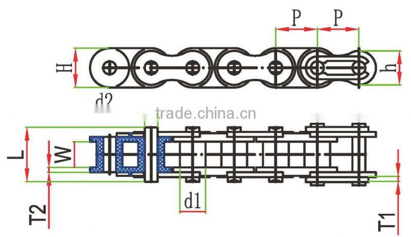 PC35 PC60 plastic roller chain/transmission chiain/driving chain