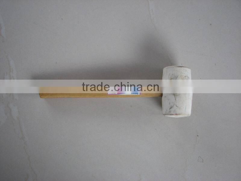 Rubber hammer with wooden handle