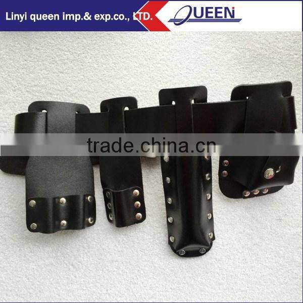 Construction tool belt with four tool pouches set