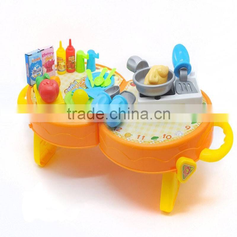 Mini kids pretend play food set funny plastic meat tray food toy in kitchen