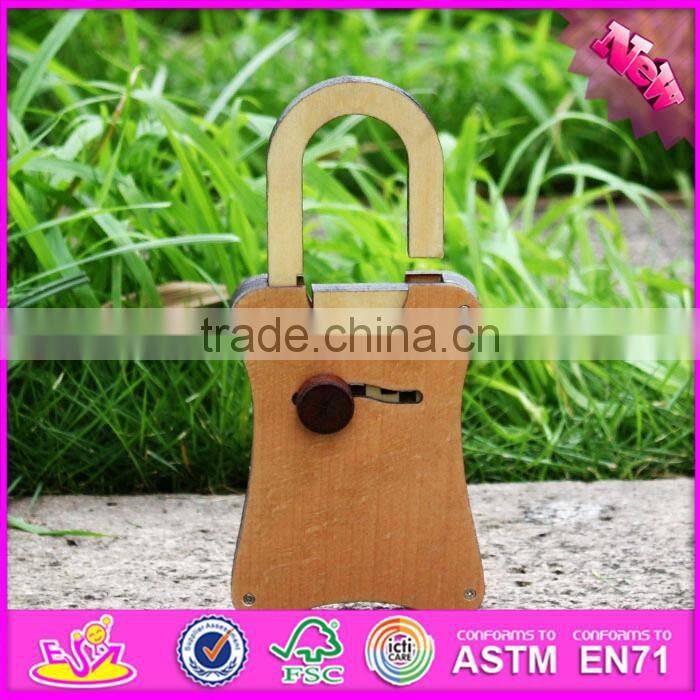 2016 new product kids wooden lock toy, top fashion children wooden lock toy W02A168