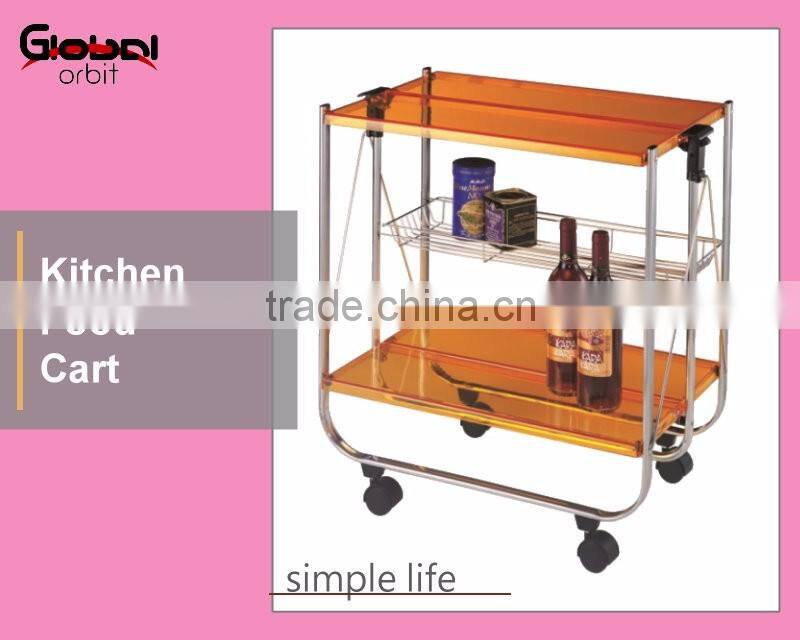 Trolley Service Kitchen Cart 2 Tier Wheels White Storage Serving Steel Metal