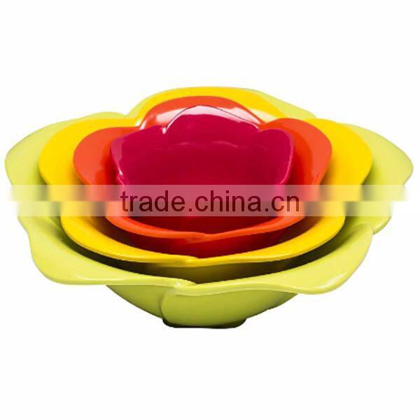 Custom Rose-Shaped Condiment Bowl Set,Fresh 1 Garden Series bowls,4-piece Plastic Condiment Bowl Set
