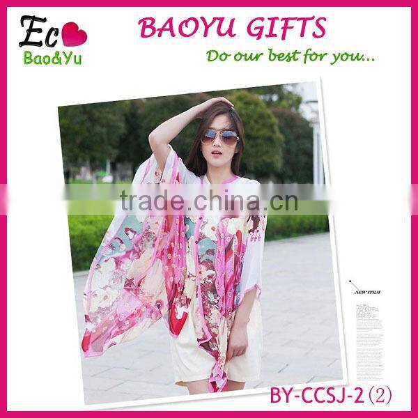 new fashion floral print silk chiffon towel wholesale,Thin Chiffon Scarf Beach Towels ,summer trendy chiffon