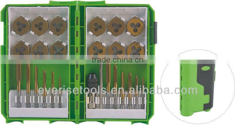 25pcs tap and die set in plastic case